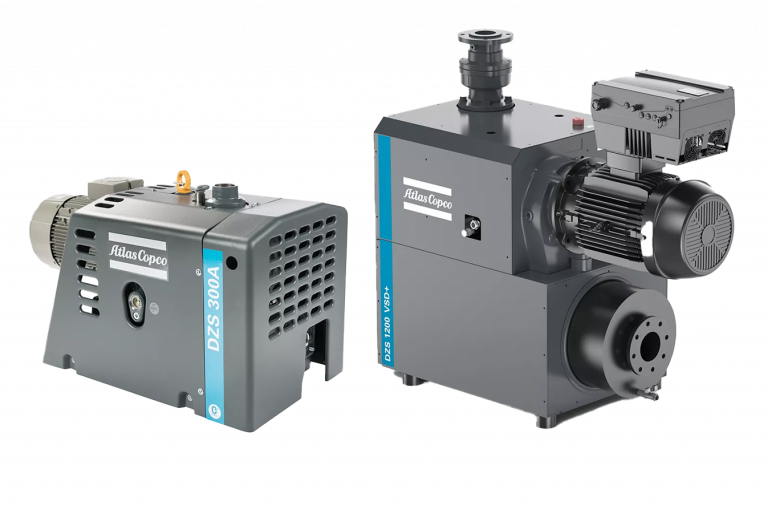 Bombas de vacío de garras secas de segunda generación DZS A, DZS VSD+ A, DSZ V y DZS VSD+ Atlas Copco.