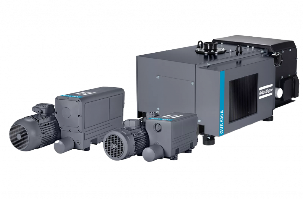 Bombas de vacío de paletas rotativas selladas con aceite Serie GVS 16-630 A Atlas Copco.